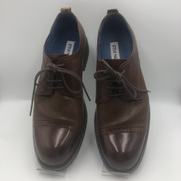 Steve Madden Mens Brown Leather Cap Toe Oxford Dress Shoes Size 8 Lesko Lace Up main image 4